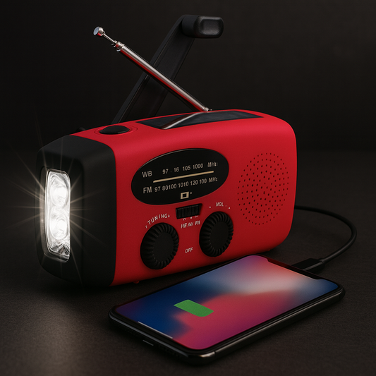 Noodpakket Radio Powerbank - Solar + Dynamo ACTIE